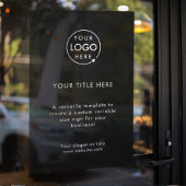 Zakelijk logo | Minimaal zwart stijlvol promotiema Raamsticker