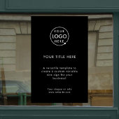 Zakelijk logo | Minimaal zwart stijlvol promotiema Raamsticker