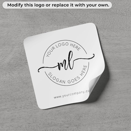 Zakelijk Logo Minimalistisch Aangepast Monogram Be Vierkante Sticker