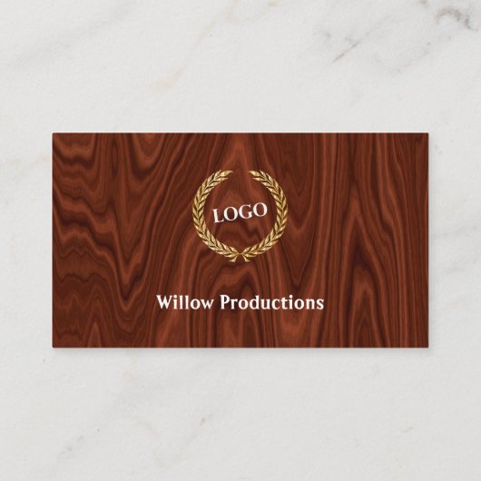 Zakelijk Logo - Minimalistisch hout Visitekaartje (Achterkant)