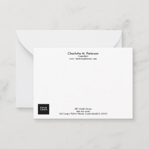 Zakelijk logo minimalistisch notitiekaartje