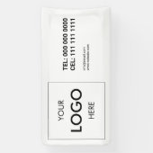 Zakelijk Logo - Minimalistisch wit Spandoek (Verticaal)