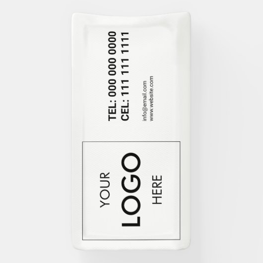 Zakelijk Logo - Minimalistisch wit Spandoek (Verticaal)