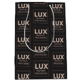 Zakelijk logo minimalistisch zwart all-overprint medium cadeauzakje (Voorkant)