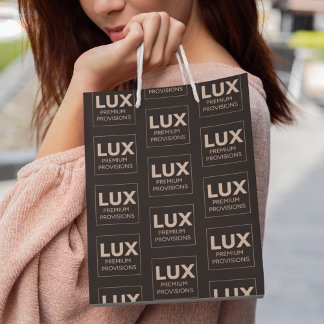 Zakelijk logo minimalistisch zwart all-overprint medium cadeauzakje