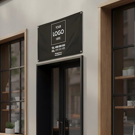 Zakelijk Logo minimalistisch zwart Spandoek