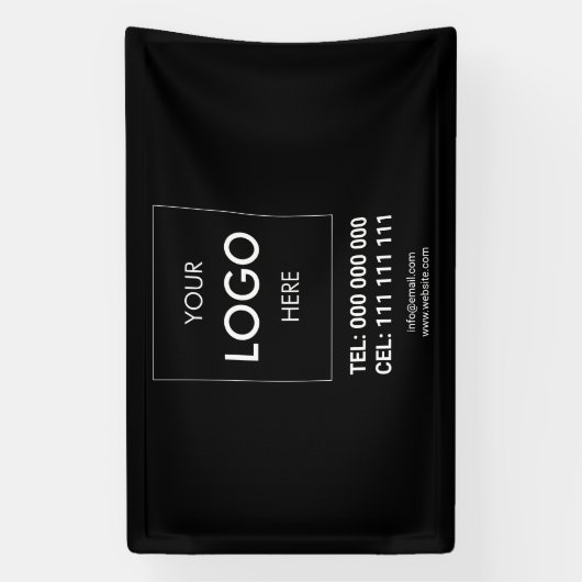 Zakelijk Logo minimalistisch zwart Spandoek (Verticaal)