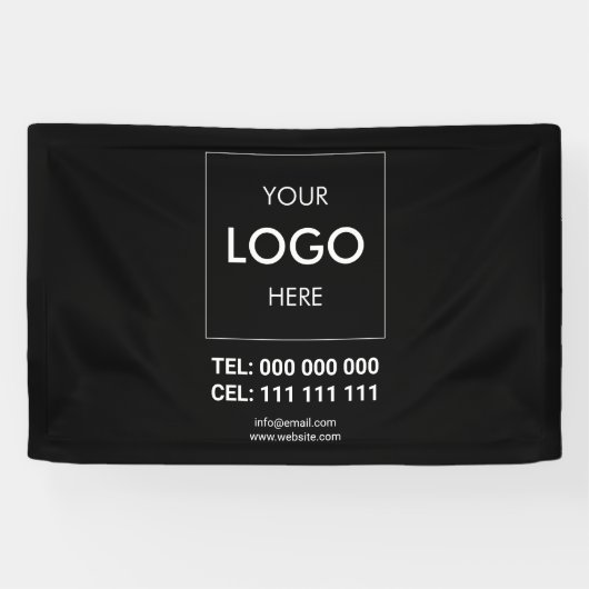 Zakelijk Logo minimalistisch zwart Spandoek (Horizontaal)