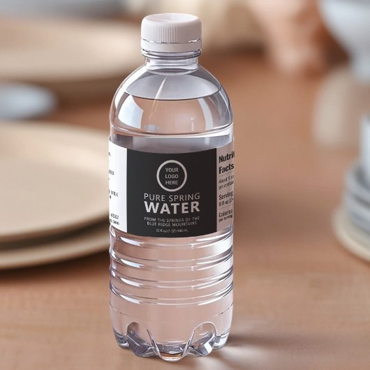 Zakelijk Logo Minimalistische Bedrijfsnaam Waterfles Etiket