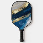Zakelijk Logo Modern Abstract Blauw Bedrijf Pickleball Paddle (Voorkant)