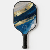 Zakelijk Logo Modern Abstract Blauw Bedrijf Pickleball Paddle (Achterkant)