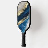 Zakelijk Logo Modern Abstract Blauw Bedrijf Pickleball Paddle (Links)