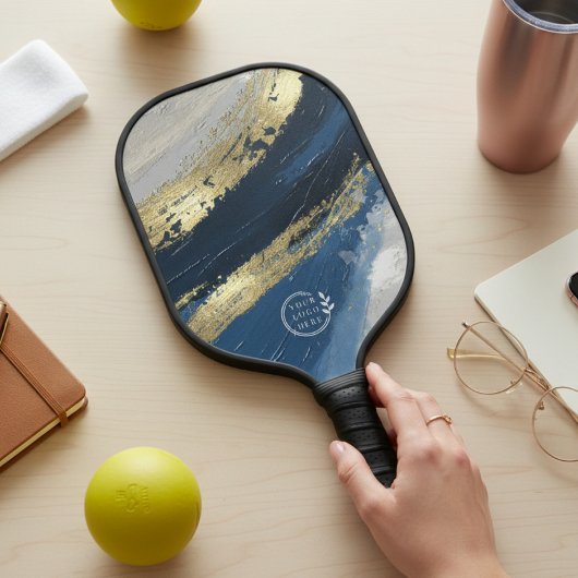 Zakelijk Logo Modern Abstract Blauw Bedrijf Pickleball Paddle