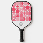 Zakelijk Logo Modern Geometrische Roze Bedrijf Pickleball Paddle (Voorkant)