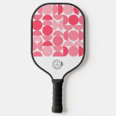 Zakelijk Logo Modern Geometrische Roze Bedrijf Pickleball Paddle (Achterkant)