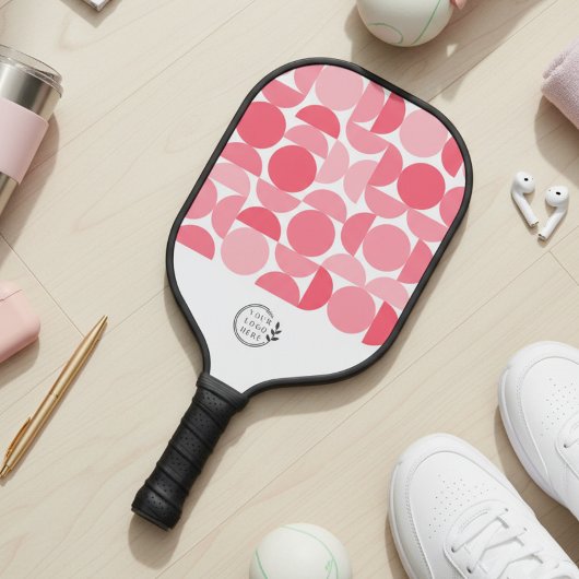 Zakelijk Logo Modern Geometrische Roze Bedrijf Pickleball Paddle