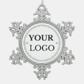 Zakelijk Logo Modern Kerstmis Tin Sneeuwvlok Ornament (Voorkant)