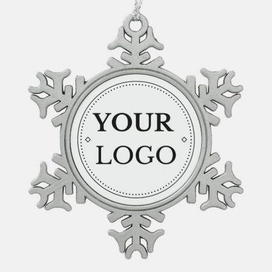 Zakelijk Logo Modern Kerstmis Tin Sneeuwvlok Ornament (Voorkant)