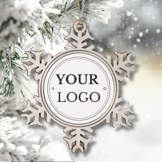 Zakelijk Logo Modern Kerstmis Tin Sneeuwvlok Ornament