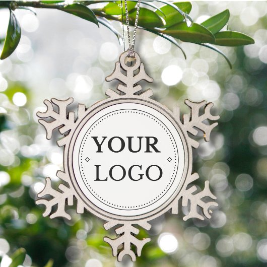 Zakelijk Logo Modern Kerstmis Tin Sneeuwvlok Ornament
