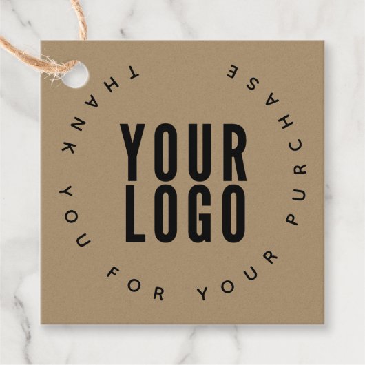 Zakelijk Logo Modern Kraft Bedankt Hanglabels Bedankjes Labels (Voorkant)