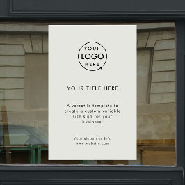 Zakelijk logo | Modern Minimaal Grijs Promotioneel Raamsticker