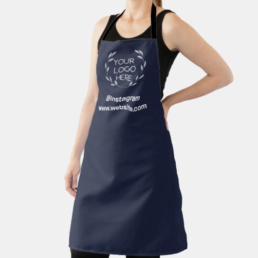 Zakelijk logo | Modern minimalistisch navyblauw Schort (Insitu)