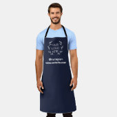 Zakelijk logo | Modern minimalistisch navyblauw Schort (Gedragen)