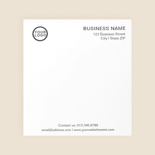 Zakelijk logo modern minimalistisch wit notitieblo notitieblok