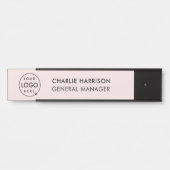 Zakelijk Logo | Modern Personeel Blush Roze Deurbordje (Voorkant)