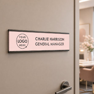 Zakelijk Logo Modern Personeel Blush Roze Deurbordje