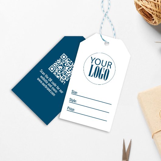 Zakelijk Logo Modern QR Code Prijskaartje Cadeaulabel