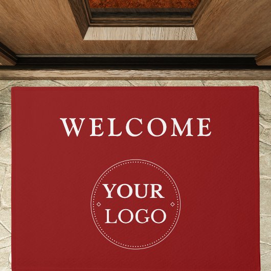Zakelijk Logo Modern Rood Promotioneel Deurmat