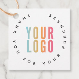 Zakelijk Logo Modern Witte Bedankkaart Hangtags Bedankjes Labels