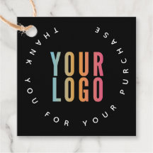 Zakelijk Logo Modern Zwart Bedankt Hanglabels