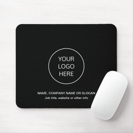 Zakelijk Logo Modern Zwart Muismat (Met muis)
