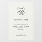 Zakelijk logo | Moderne minimale grijze promotie Raamsticker (Vel)