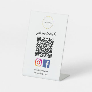 Zakelijk logo | Moderne QR-code sjabloon Reclamebord Met Voetstuk