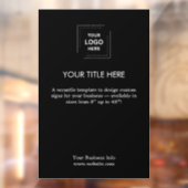 Zakelijk logo | Moderne zwarte promotie  Raamsticker (Vel 2)