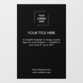 Zakelijk logo | Moderne zwarte promotie  Raamsticker (Vel)