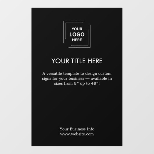 Zakelijk logo | Moderne zwarte promotie  Raamsticker (Vel)