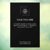 Zakelijk logo | Moderne zwarte promotie  Raamsticker (Vel 3)
