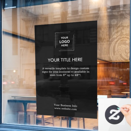 Zakelijk logo | Moderne zwarte promotie  Raamsticker (Cafe Raam)