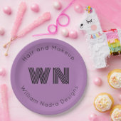 Zakelijk logo monogram bleke paarse papieren bord (Feest)