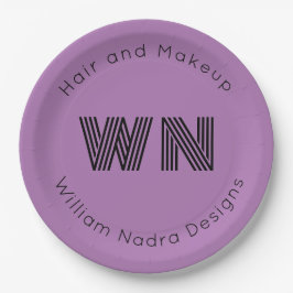 Zakelijk logo monogram bleke paarse papieren bord