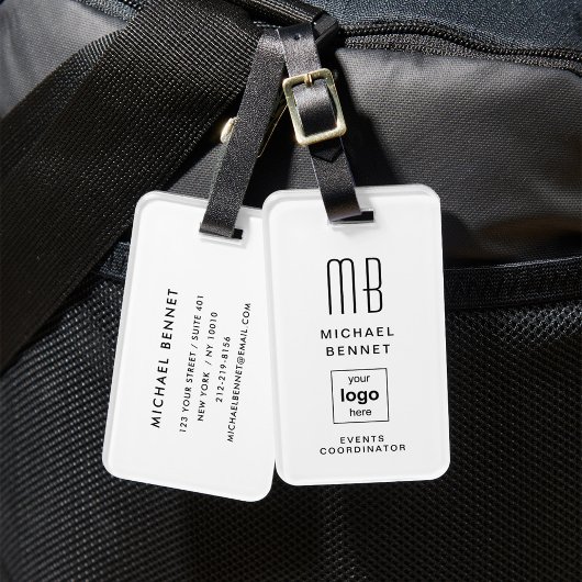 Zakelijk Logo Monogram Modern Professioneel Bagagelabel