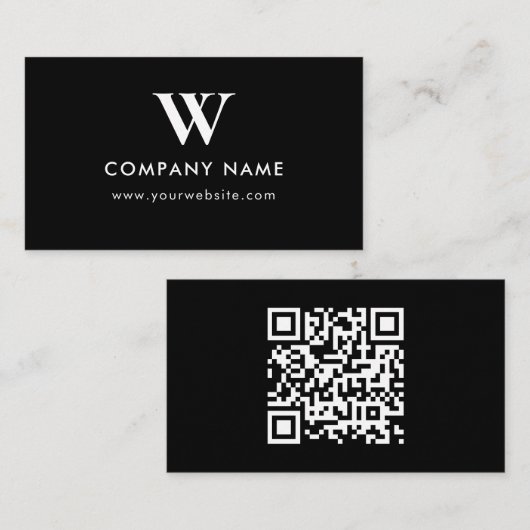 Zakelijk Logo Monogram Scanbare Website Visitekaartje (Voorkant / Achterkant)