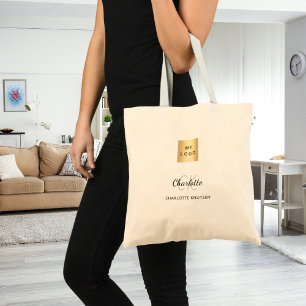 Zakelijk logo naam monogram tote bag