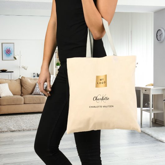 Zakelijk logo naam monogram tote bag