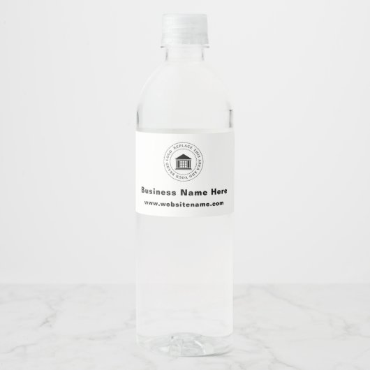 Zakelijk Logo | Naam | Slogan Website Promotionee Waterfles Etiket (Voorkant)